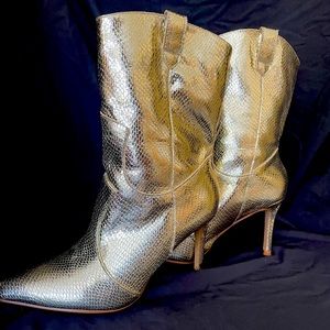 GOLD calf height boots
